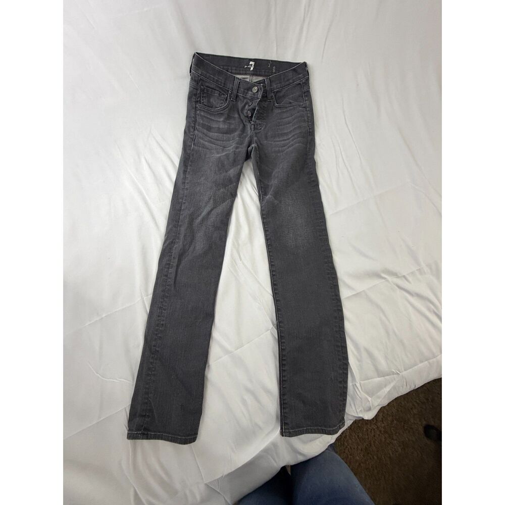 7 For All Mankind Jeans Womens 29 Gray Bootcut Flare Stretch Denim 31 Inseam